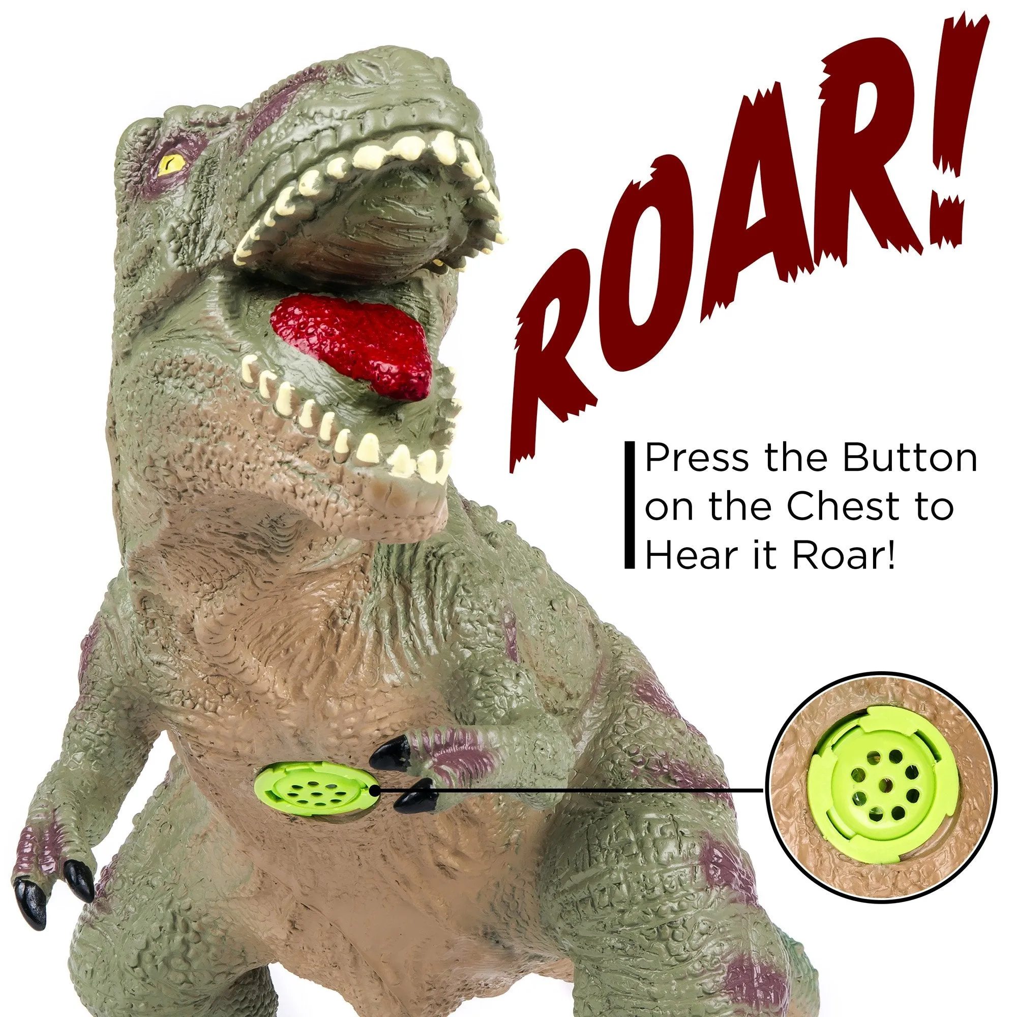32in Realistic Roaring T-Rex Dinosaur Figurine Toy