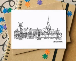 Ashbourne Skyline Landmarks Greetings Card