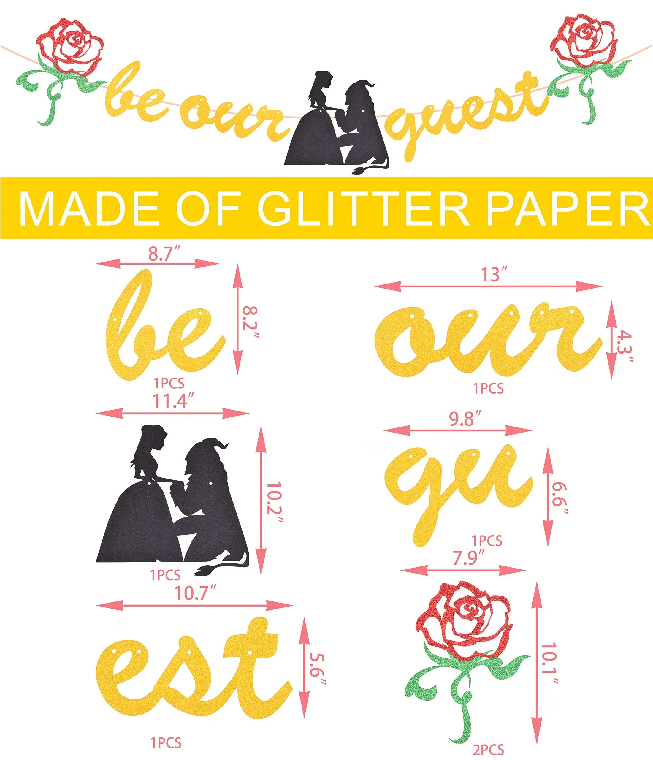 Beauty And The Beast Inspired Be Our Guest Banner Decorations, Reception Banner