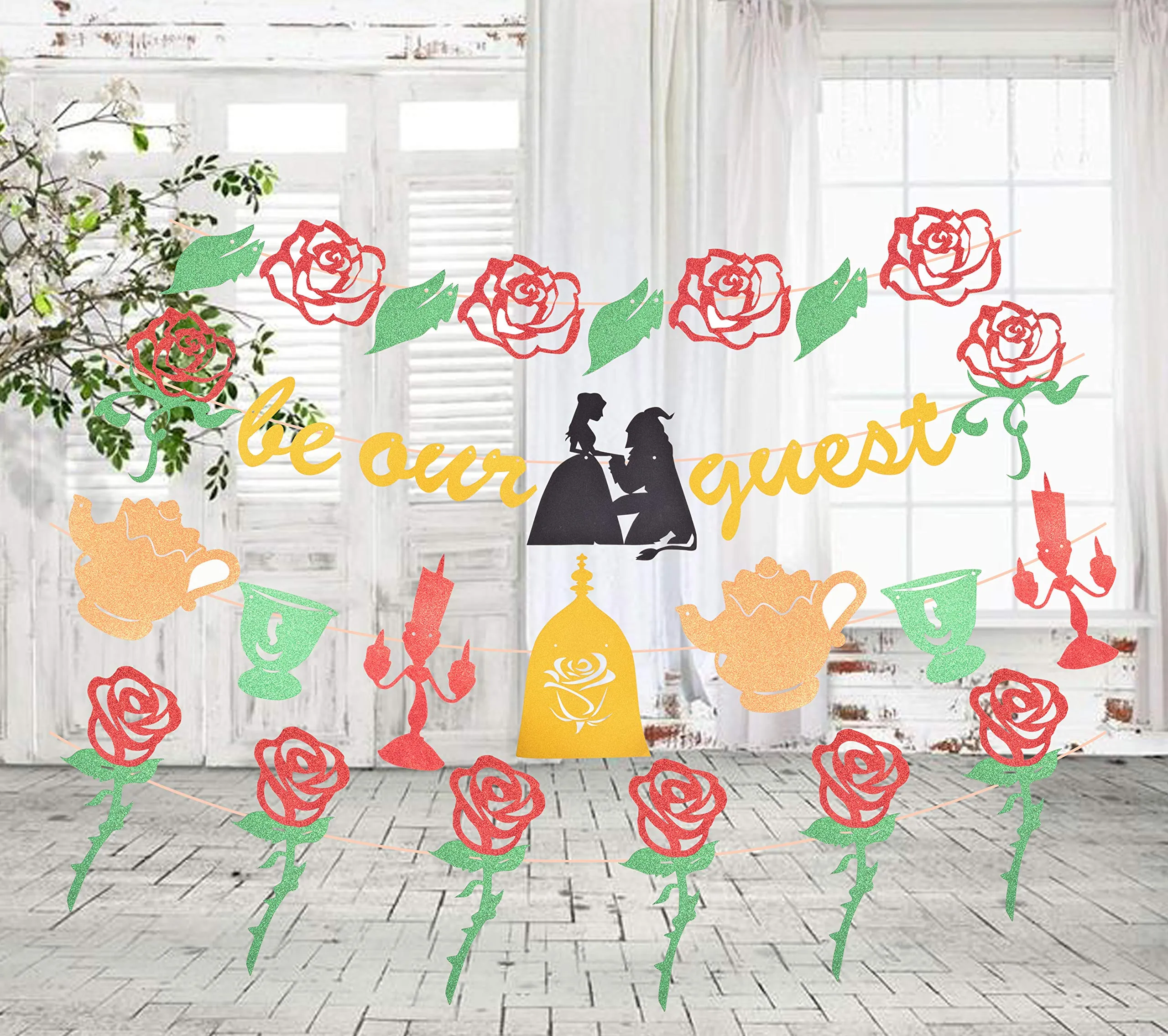 Beauty And The Beast Inspired Be Our Guest Banner Decorations, Reception Banner