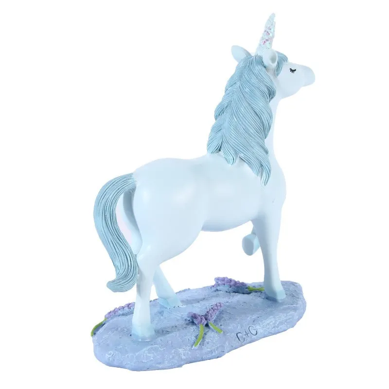 Blue unicorn resin handicraft pony ornament
