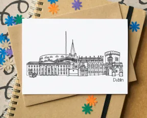 Dublin Skyline Landmarks Greetings Card