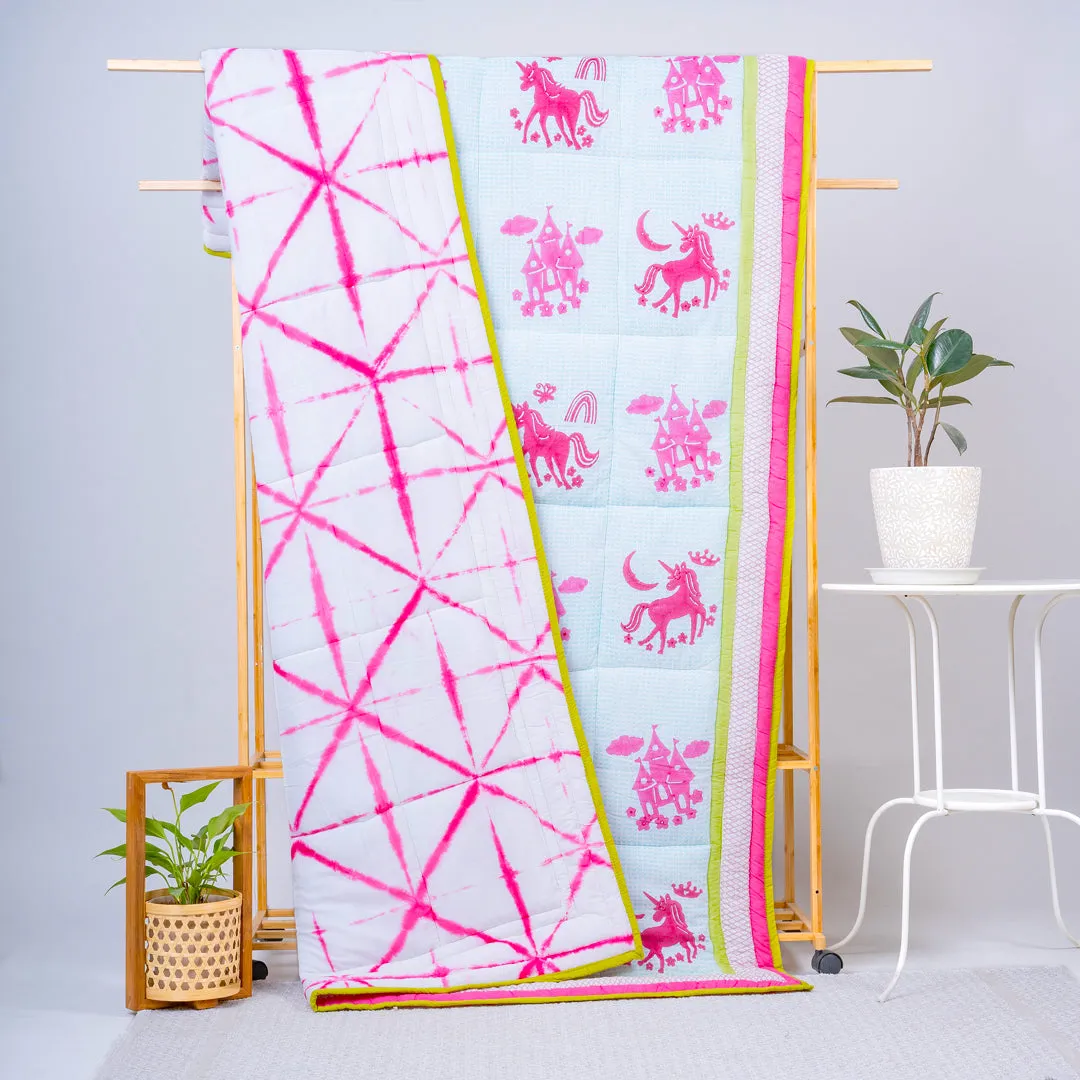 Gudgoodie Cotton Muslin Baby Quilt  - Magical Unicorns