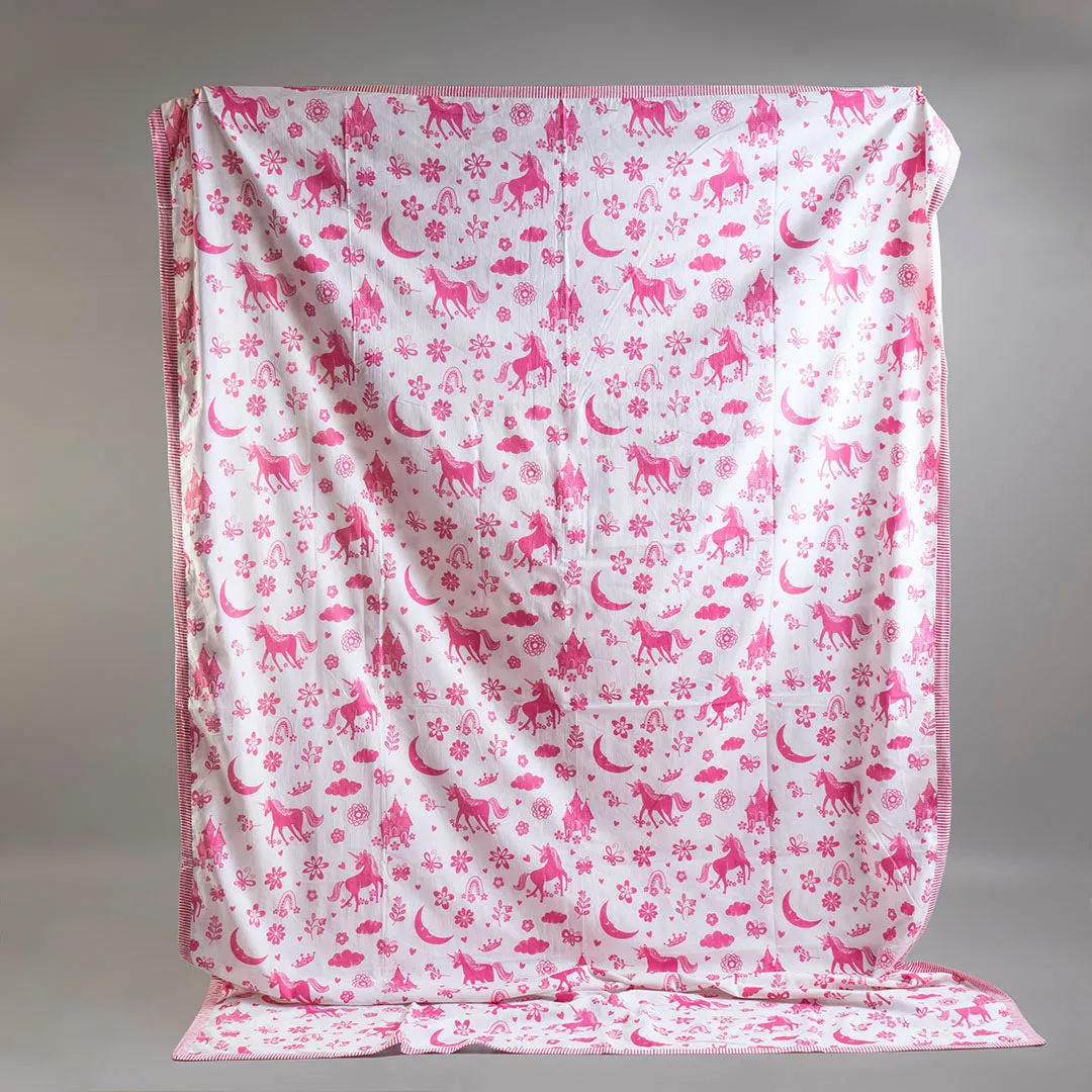 Gudgoodie Kids Cotton Muslin Dohar - Ultrasoft & Breathable - Magical Unicorns