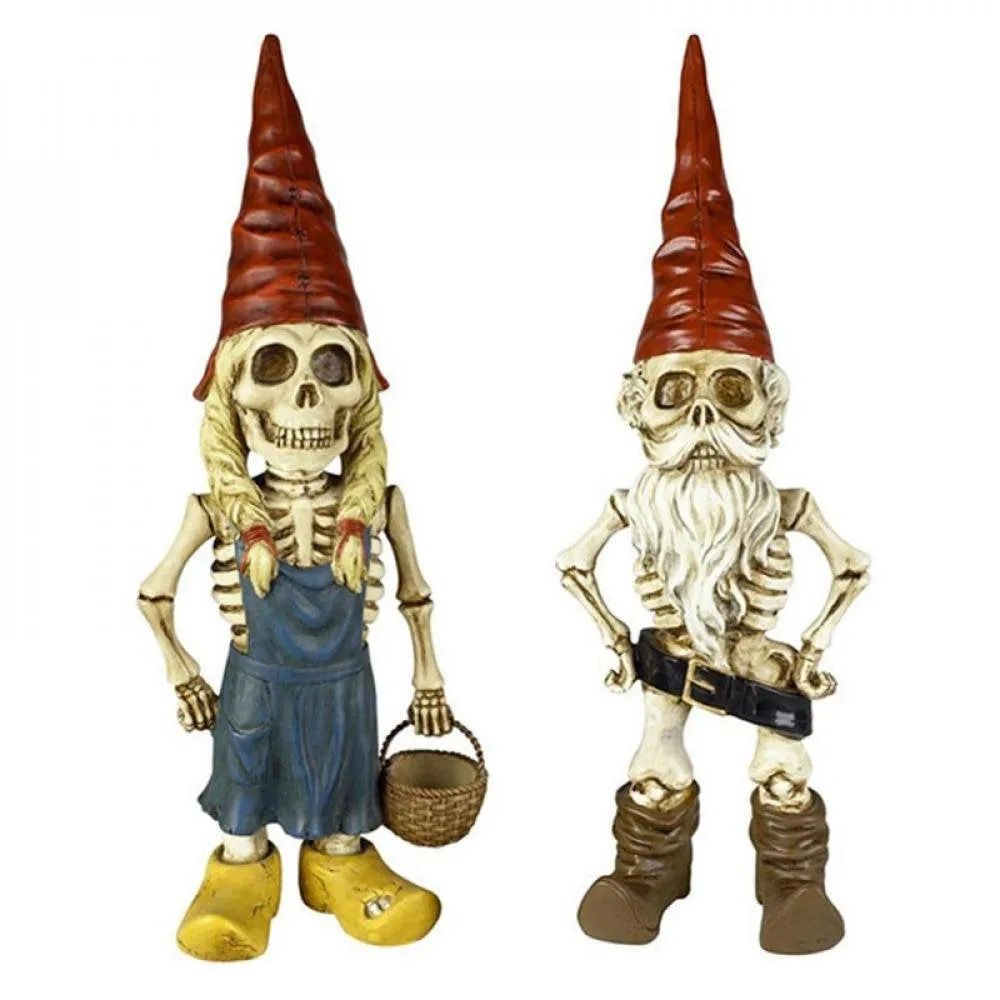 Halloween Skeleton Statue Zombie Gnome Garden Decoration
