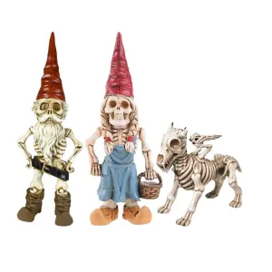 Halloween Skeleton Statue Zombie Gnome Garden Decoration