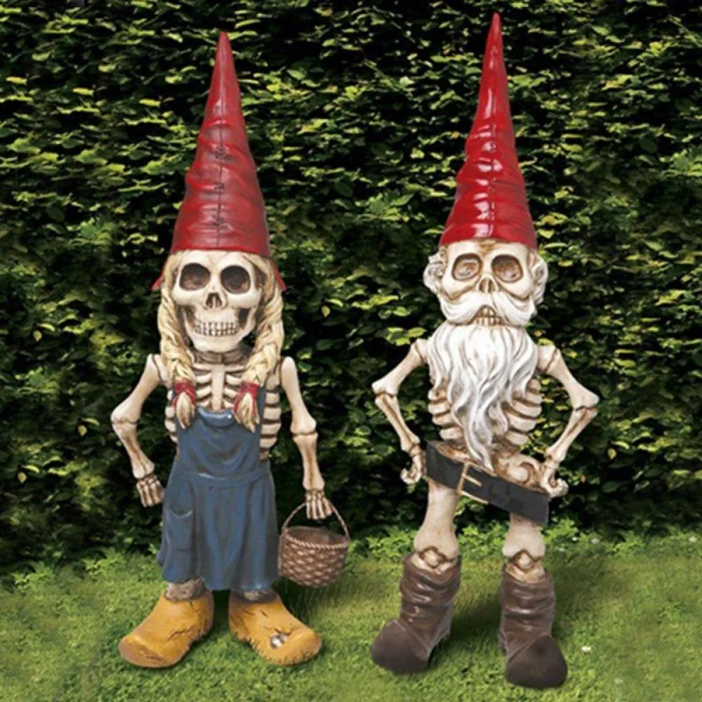 Halloween Skeleton Statue Zombie Gnome Garden Decoration