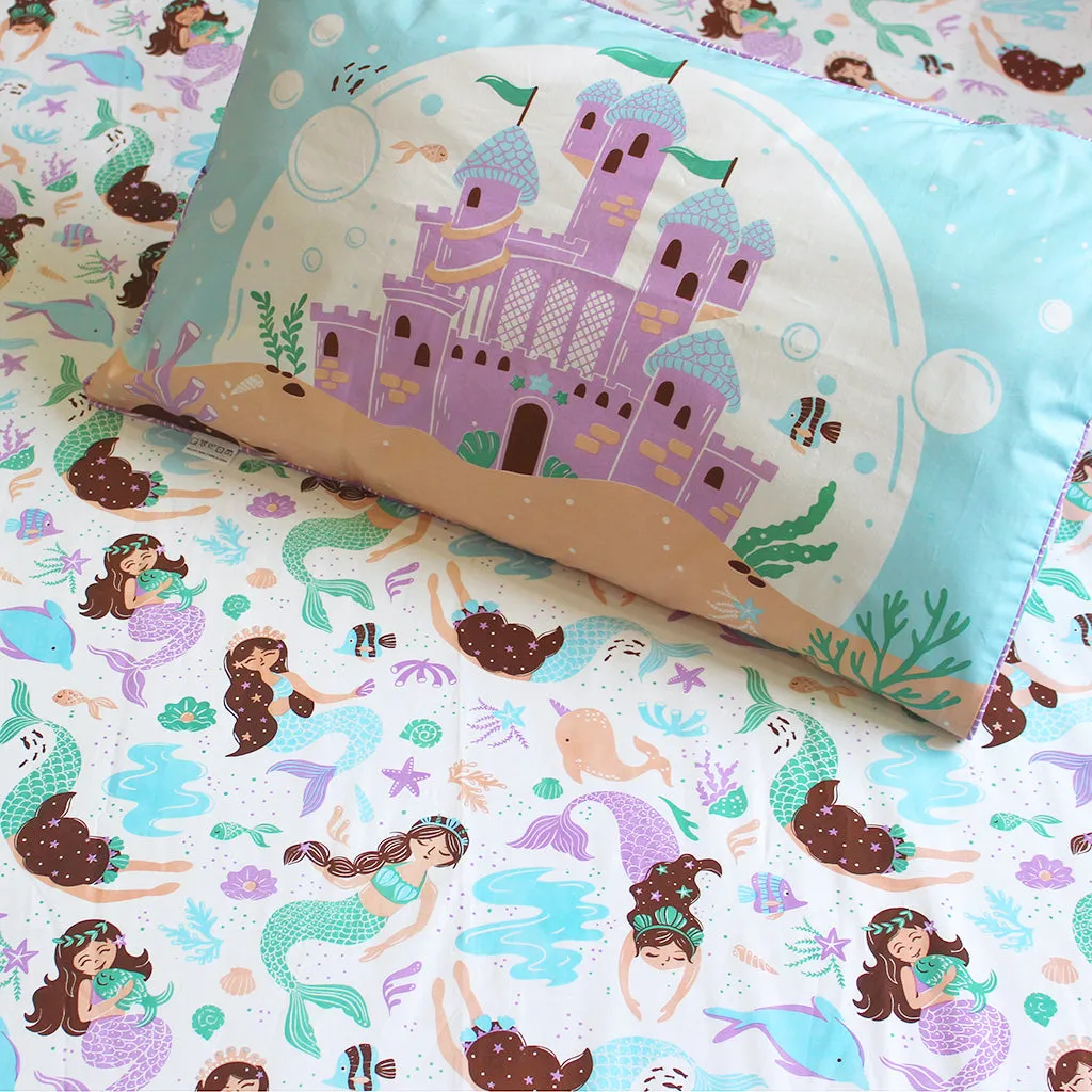 Magical Mermaids Single/Double Bedsheet With One/Two Pillow Cover