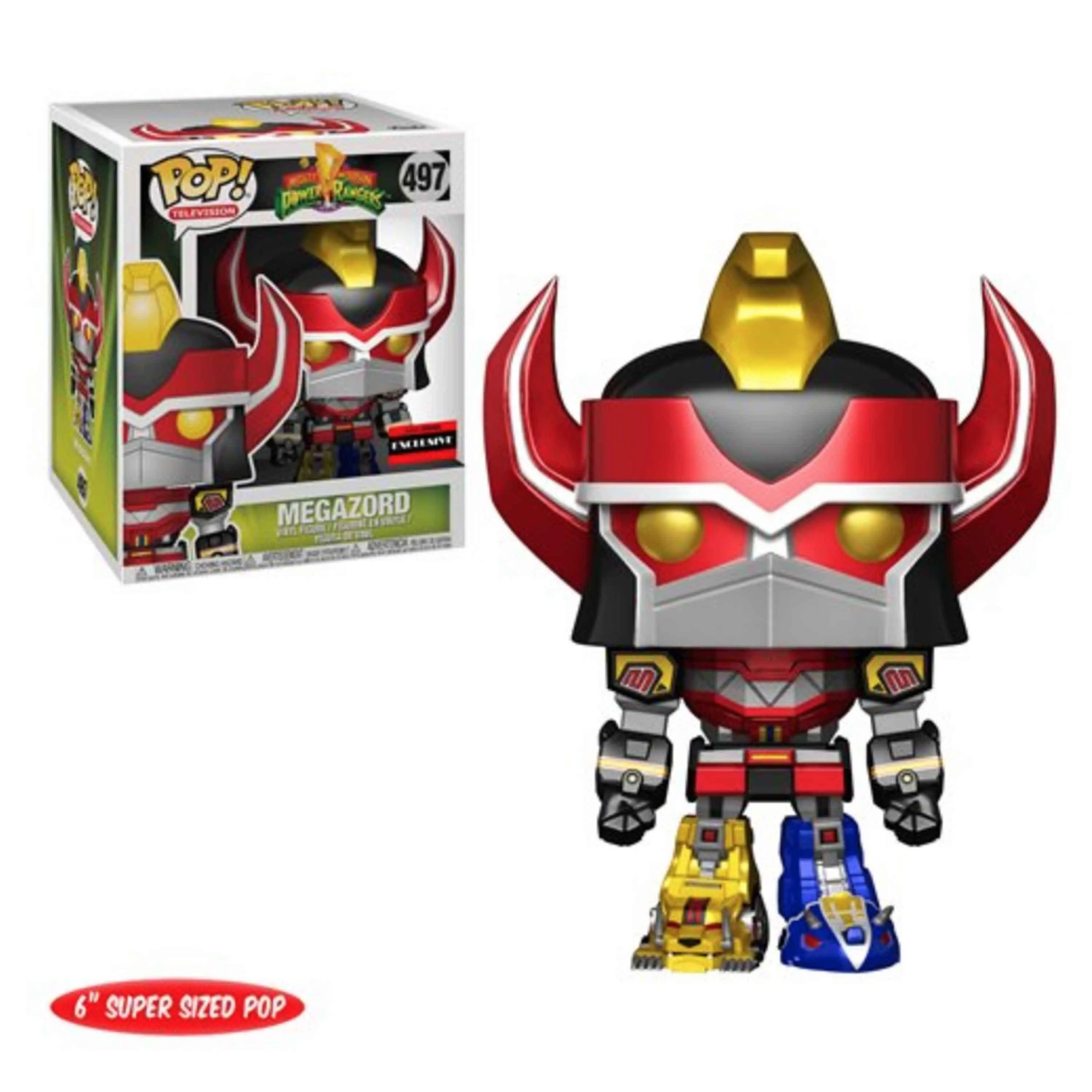 Mighty Morphin Power Rangers Metallic Megazord 6-Inch Super Pop! Vinyl Figure | AAA Anime Exclusive