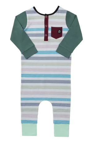 Rags - Long Sleeve Henley Pocket Rag in Lunar Rock Stripe