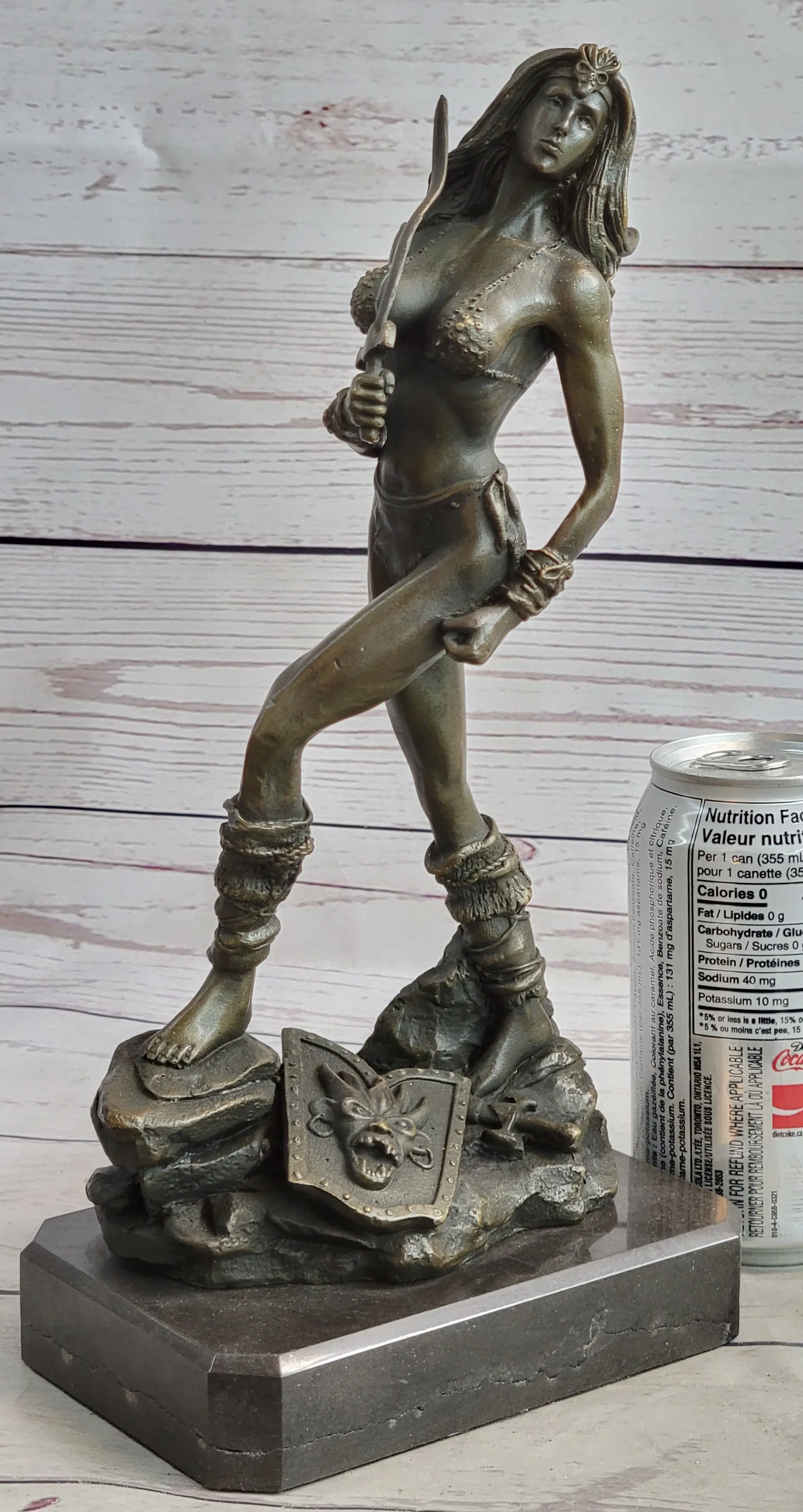 Xena Warrior Princess Fantasy Warrior Girl in Bikini Bronze Sculpture Statue Art